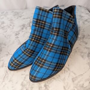 Blue Plaid Men's Shoes